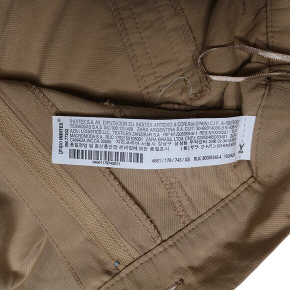 Zara Women's Pleated High Waisted Shorts in Camel Brown, size Extra Small - Picture 10 of 11